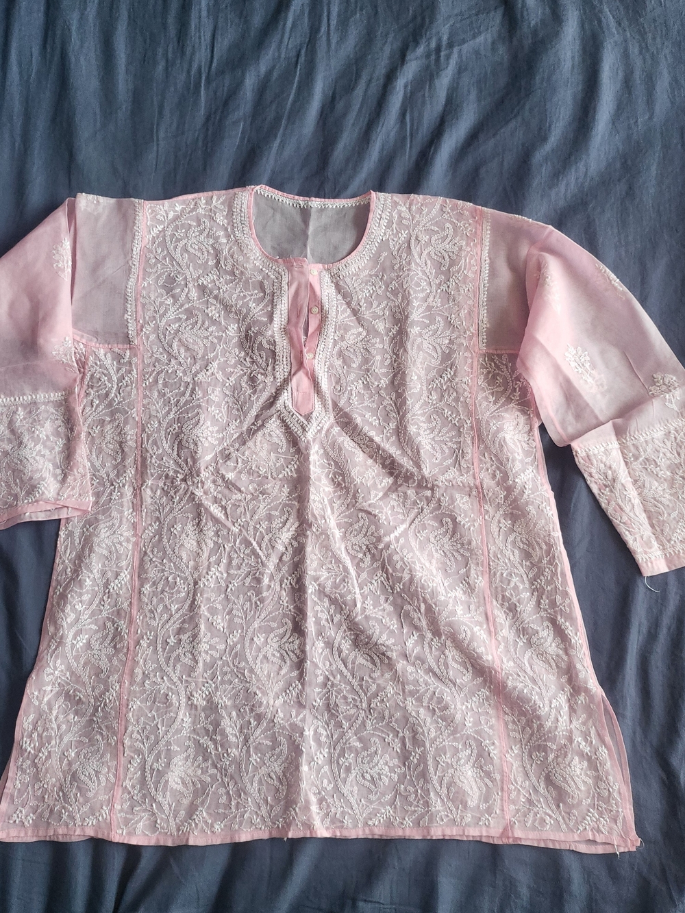 Elegant Pink Chikankari Kurta for Women